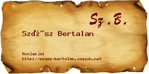 Szász Bertalan névjegykártya