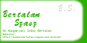 bertalan szasz business card