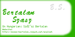 bertalan szasz business card